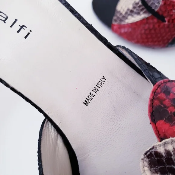 Vintage Amalfi Snakeprint Leather Slip-on Heels - Picture 11 of 14